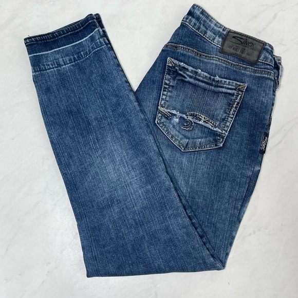 Silver Jeans Sam Distressed Straight Leg Jeans Size 27 - Picture 8 of 8